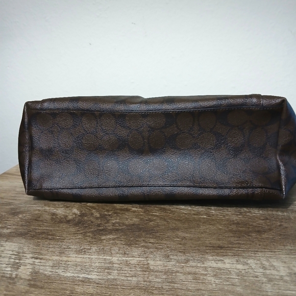 Coach Tote Bag In Signature Canvas & Leather Carryall Brown and black. - Picture 8 of 16